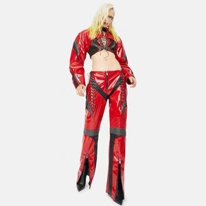 COPY - Namilia red patent sneaker moto set